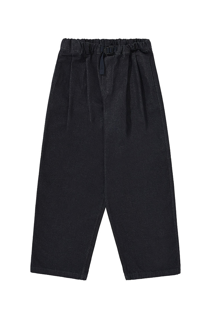 Two Tuck Wide Denim Pants (Deep Indigo)