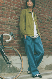 Two Tuck Wide Kation Pants (Blue)