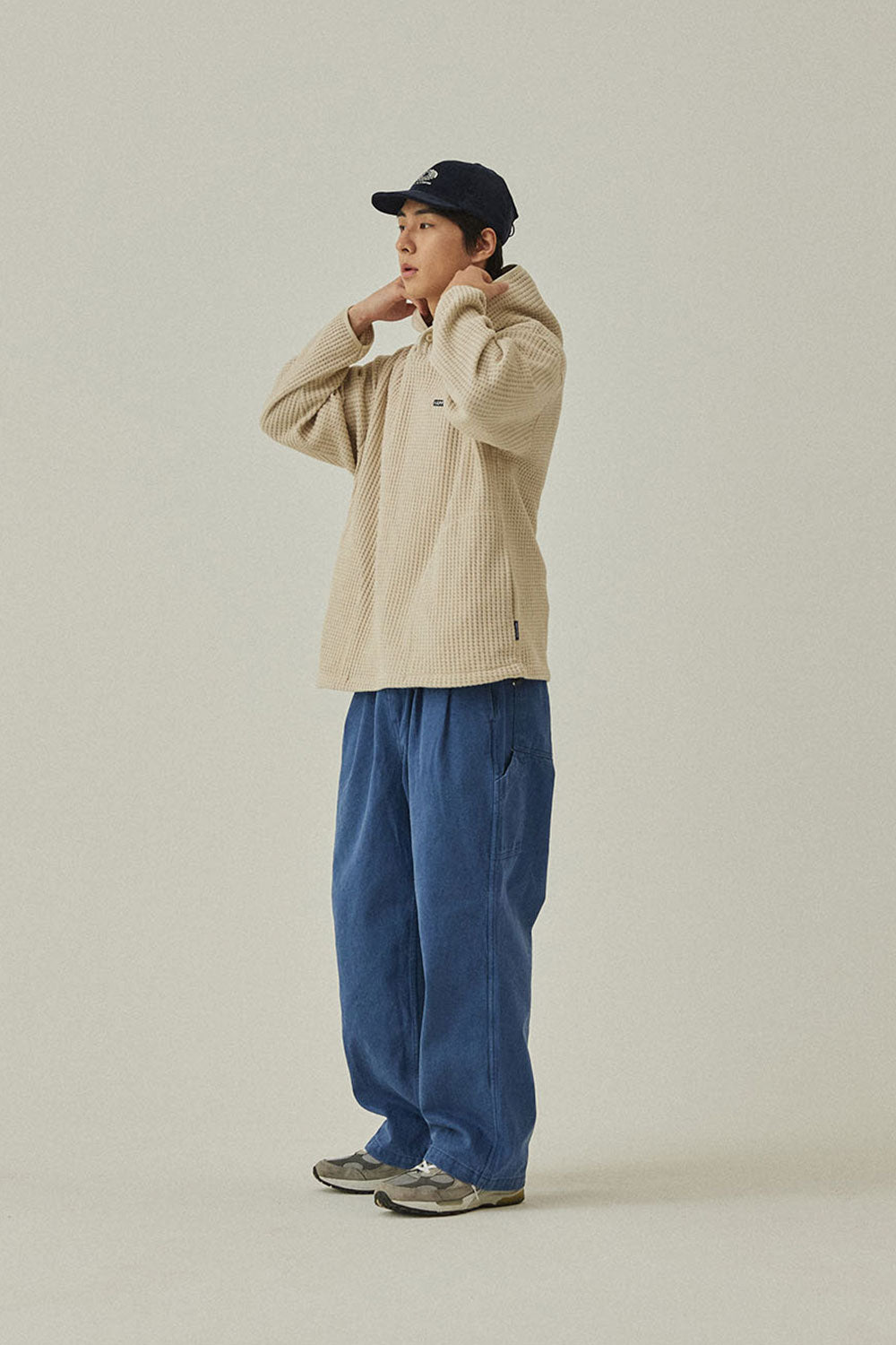 Two Tuck Wide Kation Pants (Blue)