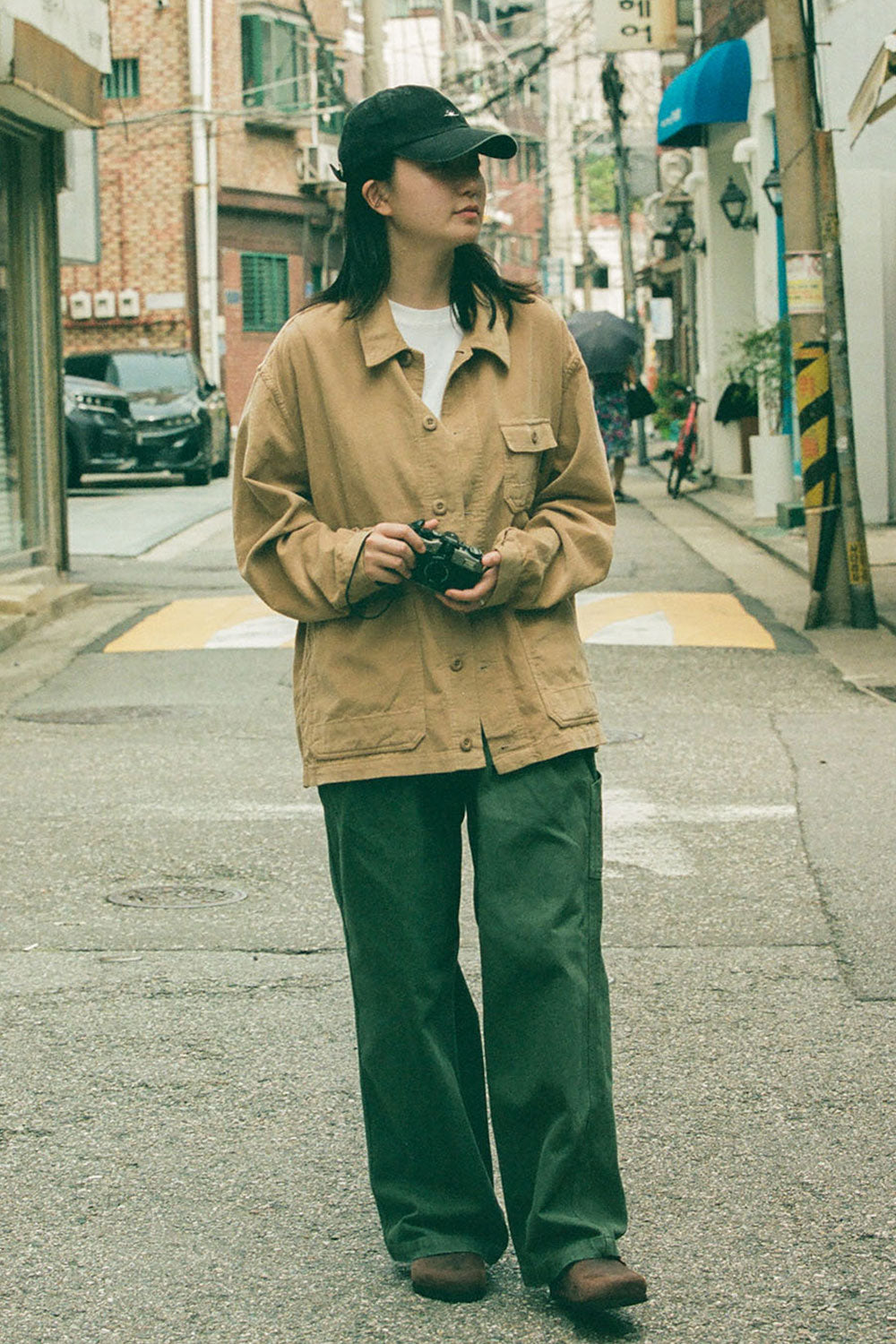 Two Tuck Wide Kation Pants (Khaki)