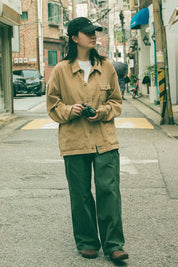 Two Tuck Wide Kation Pants (Khaki)