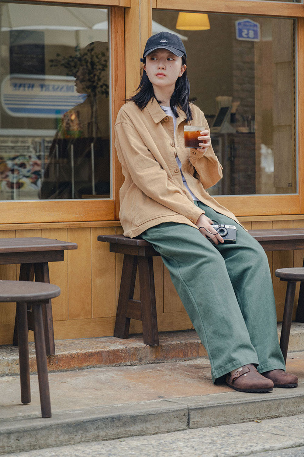 Two Tuck Wide Kation Pants (Khaki)
