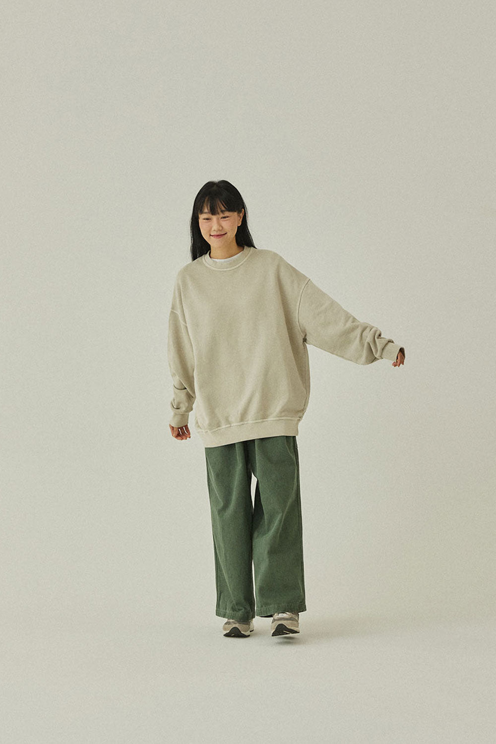 Two Tuck Wide Kation Pants (Khaki)