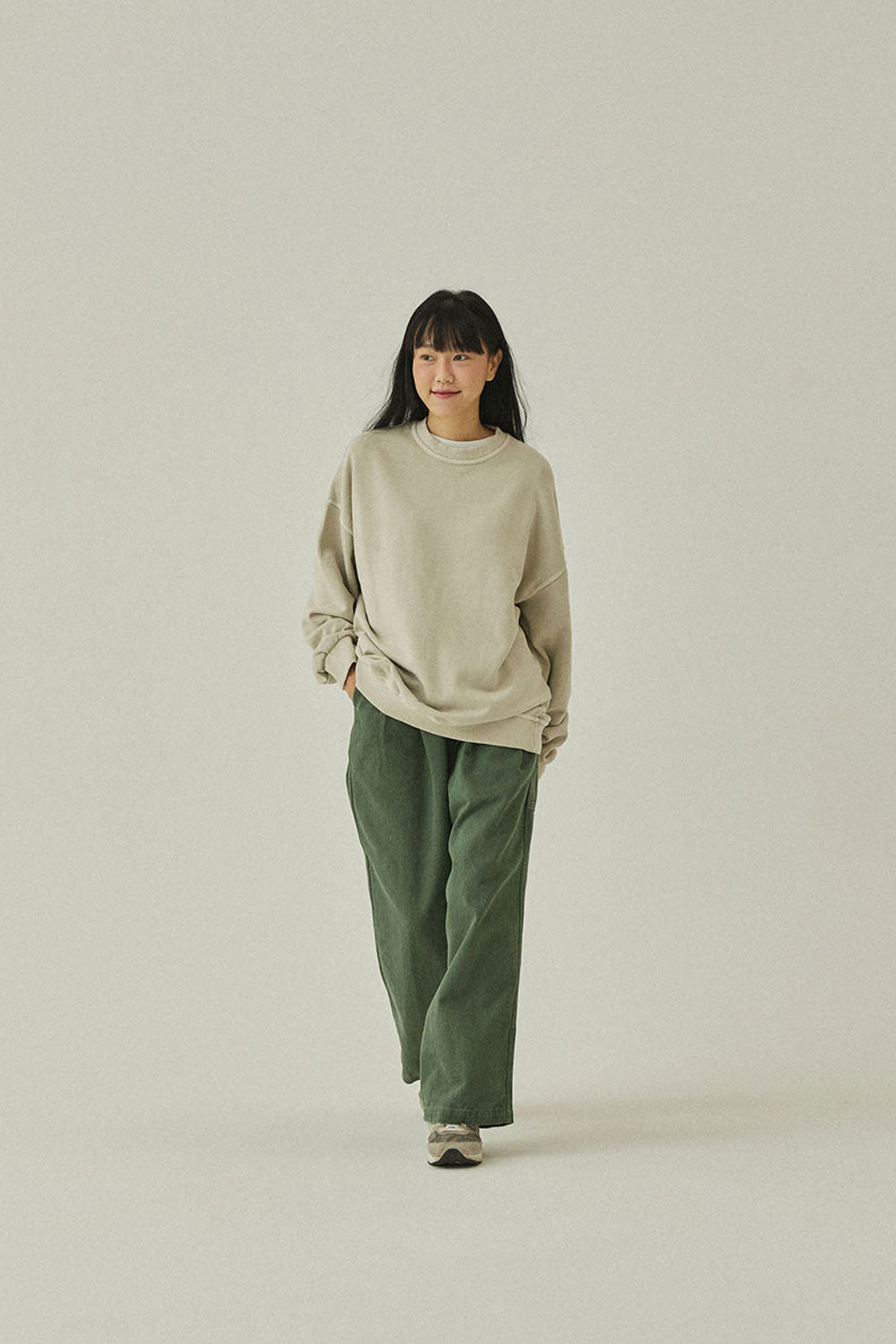Two Tuck Wide Kation Pants (Khaki)