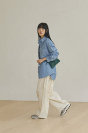 Two Tuck Wide Pants (Cream)