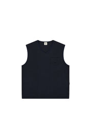 Woven Cotton Vest (Navy)