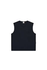 Woven Cotton Vest (Navy)