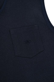 Woven Cotton Vest (Navy)