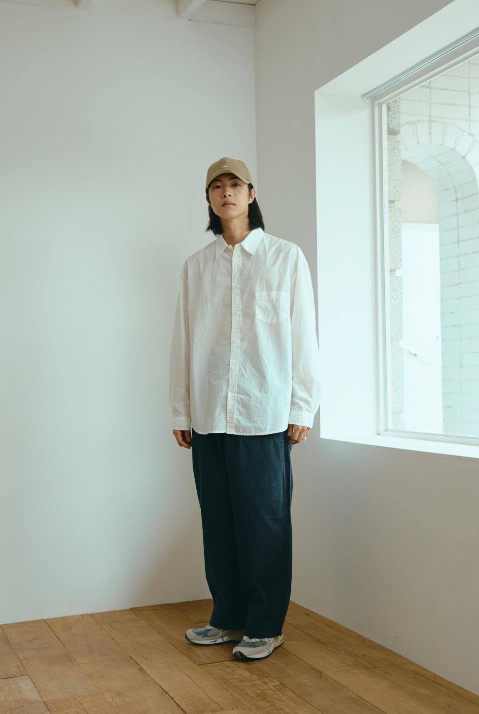 One Tuck Wide Fatigue Pants (Navy)