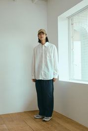 One Tuck Wide Fatigue Pants (Navy)