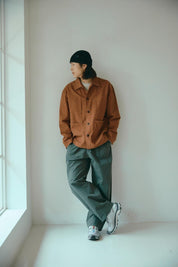 One Tuck Wide Fatigue Pants (Khaki)
