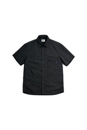 Black short-sleeve shirt on a white background
