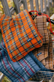 Kappy Fleece Check Muffler Orange