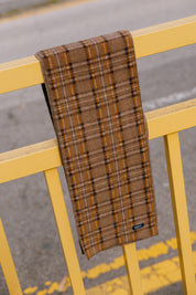 Kappy Fleece Check Muffler Brown