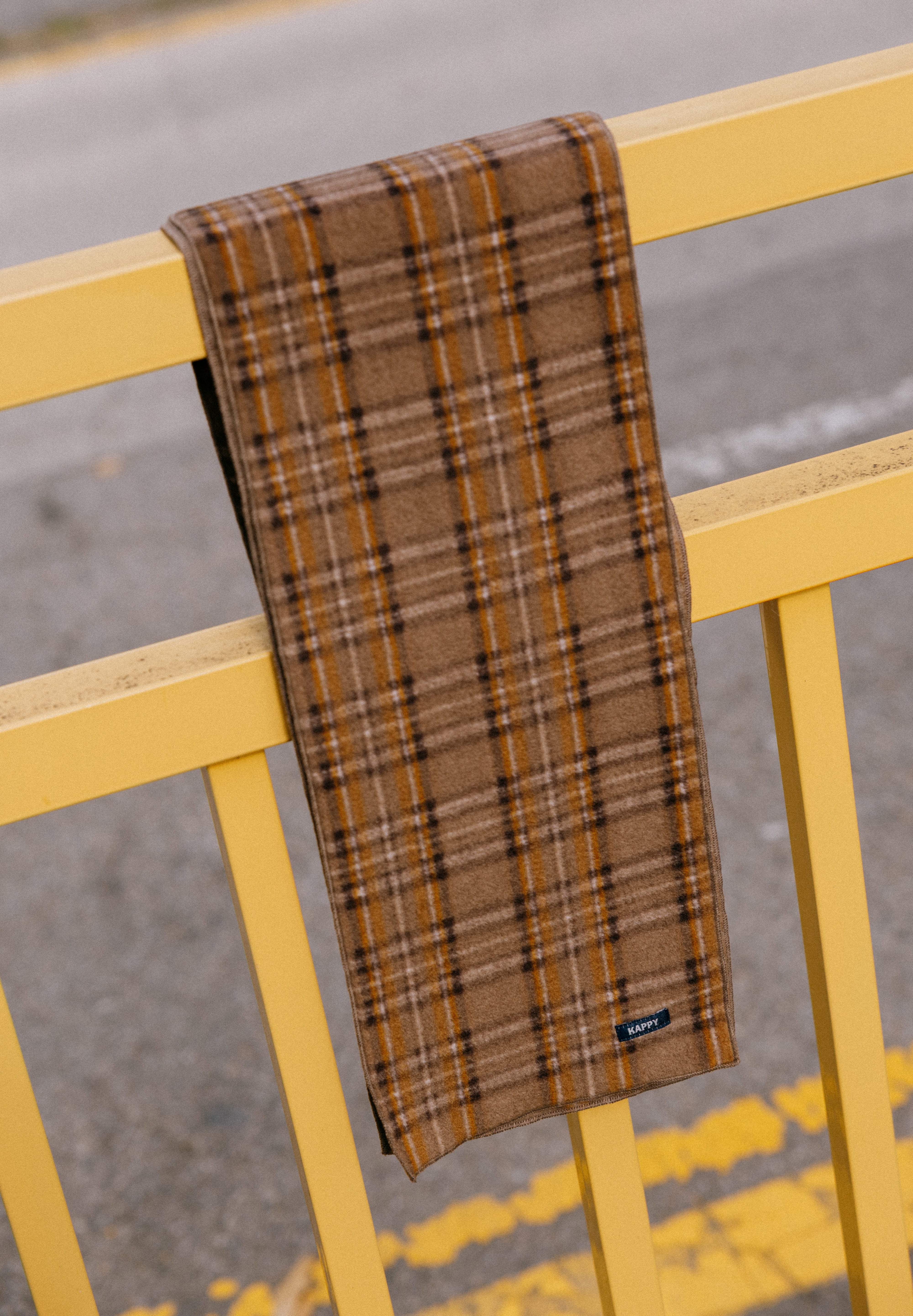 Kappy Fleece Check Muffler Brown