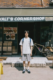 Two Tuck Wide Half Pants (Light Grey)