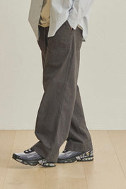 One Tuck Wide Fatigue Pants (Charcoal)
