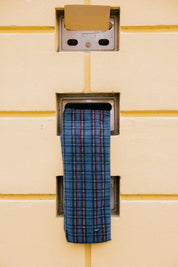Kappy Fleece Check Muffler Blue