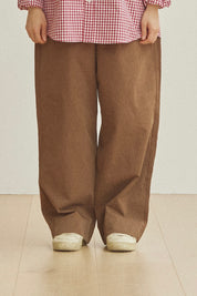 One Tuck Wide Fatigue Pants (Brown)